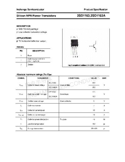 Inchange Semiconductor 2sd1163 2sd1163a  . Electronic Components Datasheets Active components Transistors Inchange Semiconductor 2sd1163_2sd1163a.pdf