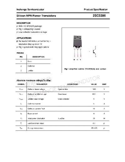 Inchange Semiconductor 2sc5386  . Electronic Components Datasheets Active components Transistors Inchange Semiconductor 2sc5386.pdf