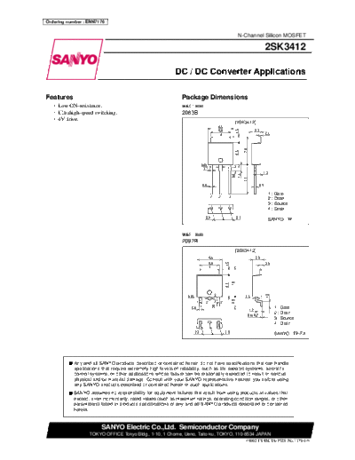 Sanyo 2sk3412  . Electronic Components Datasheets Active components Transistors Sanyo 2sk3412.pdf