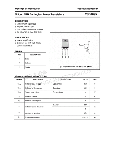 Inchange Semiconductor 2sd1895  . Electronic Components Datasheets Active components Transistors Inchange Semiconductor 2sd1895.pdf