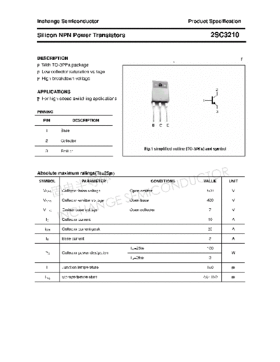 Inchange Semiconductor 2sc3210  . Electronic Components Datasheets Active components Transistors Inchange Semiconductor 2sc3210.pdf