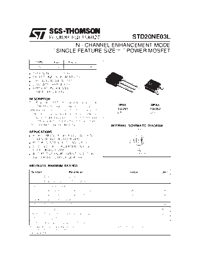 ST std20ne03l  . Electronic Components Datasheets Active components Transistors ST std20ne03l.pdf