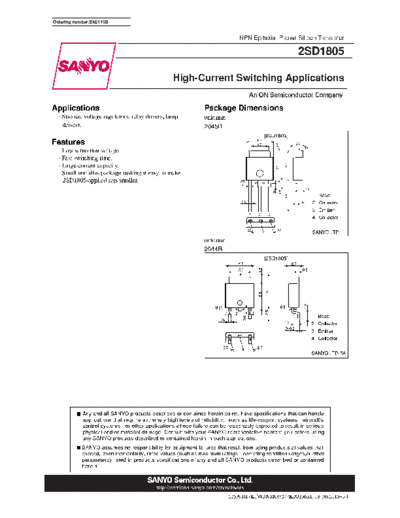 Sanyo 2sd1805  . Electronic Components Datasheets Active components Transistors Sanyo 2sd1805.pdf