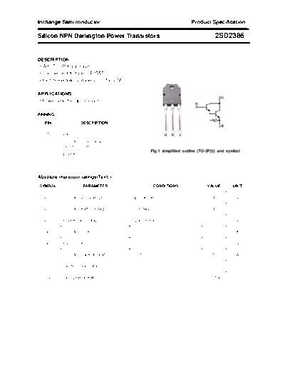 Inchange Semiconductor 2sd2386  . Electronic Components Datasheets Active components Transistors Inchange Semiconductor 2sd2386.pdf