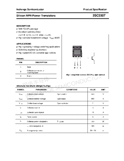 Inchange Semiconductor 2sc3307  . Electronic Components Datasheets Active components Transistors Inchange Semiconductor 2sc3307.pdf