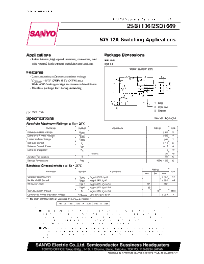 Sanyo 2sd1669  . Electronic Components Datasheets Active components Transistors Sanyo 2sd1669.pdf