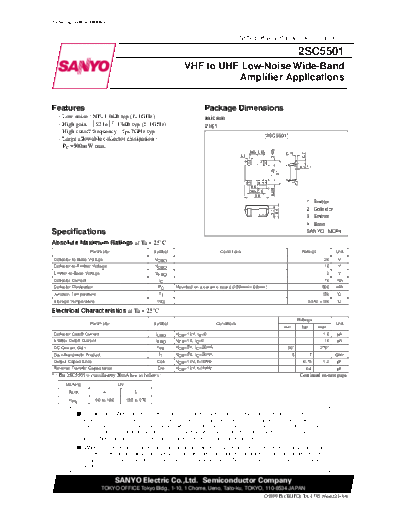 Sanyo 2sc5501  . Electronic Components Datasheets Active components Transistors Sanyo 2sc5501.pdf