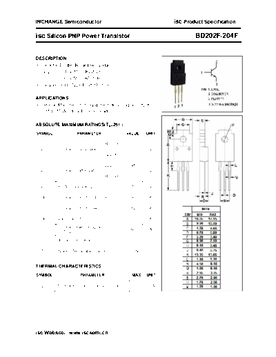 Inchange Semiconductor bd202f bd204f  . Electronic Components Datasheets Active components Transistors Inchange Semiconductor bd202f_bd204f.pdf