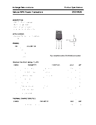 Inchange Semiconductor 2sd1426  . Electronic Components Datasheets Active components Transistors Inchange Semiconductor 2sd1426.pdf