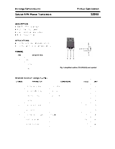 Inchange Semiconductor s2055  . Electronic Components Datasheets Active components Transistors Inchange Semiconductor s2055.pdf