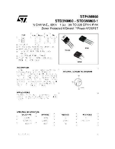 . Electronic Components Datasheets stp4nm60  . Electronic Components Datasheets Active components Transistors ST stp4nm60.pdf