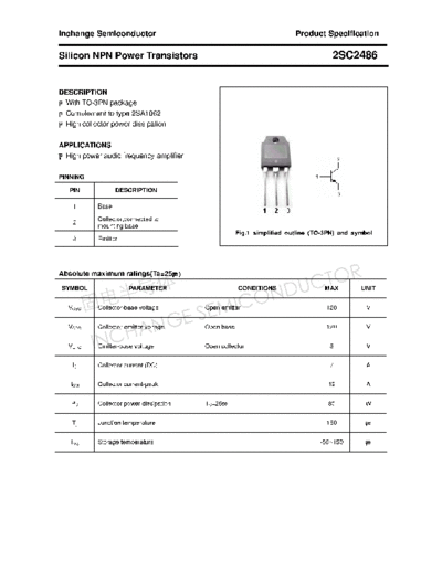 Inchange Semiconductor 2sc2486  . Electronic Components Datasheets Active components Transistors Inchange Semiconductor 2sc2486.pdf