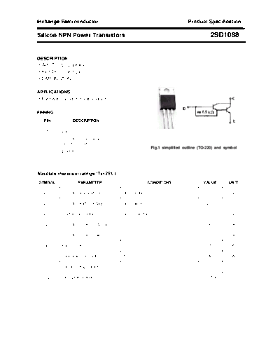 Inchange Semiconductor 2sd1088  . Electronic Components Datasheets Active components Transistors Inchange Semiconductor 2sd1088.pdf