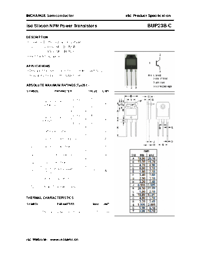 Inchange Semiconductor bup23b c  . Electronic Components Datasheets Active components Transistors Inchange Semiconductor bup23b_c.pdf