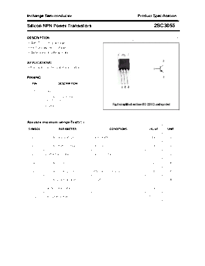 Inchange Semiconductor 2sc3055  . Electronic Components Datasheets Active components Transistors Inchange Semiconductor 2sc3055.pdf