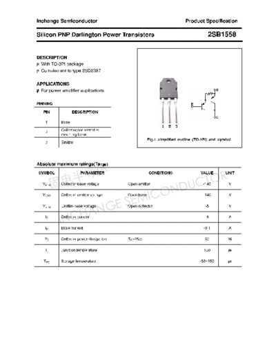 Inchange Semiconductor 2sb1558  . Electronic Components Datasheets Active components Transistors Inchange Semiconductor 2sb1558.pdf