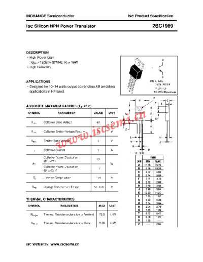 Inchange Semiconductor 2sc1969  . Electronic Components Datasheets Active components Transistors Inchange Semiconductor 2sc1969.pdf