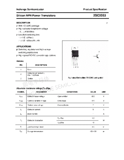 Inchange Semiconductor 2sc2553  . Electronic Components Datasheets Active components Transistors Inchange Semiconductor 2sc2553.pdf