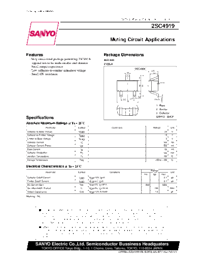 Sanyo 2sc4919  . Electronic Components Datasheets Active components Transistors Sanyo 2sc4919.pdf