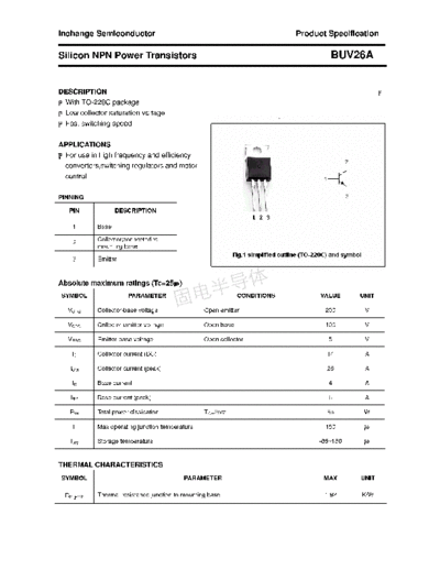 Inchange Semiconductor buv26a  . Electronic Components Datasheets Active components Transistors Inchange Semiconductor buv26a.pdf