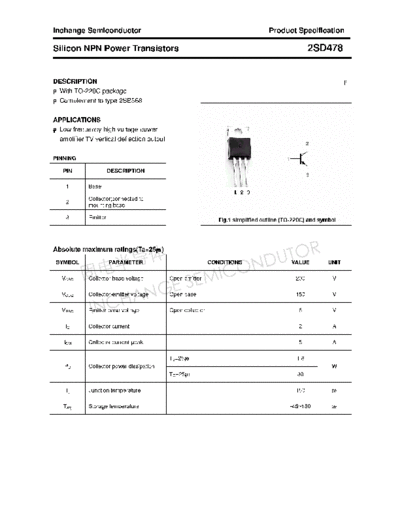 Inchange Semiconductor 2sd478  . Electronic Components Datasheets Active components Transistors Inchange Semiconductor 2sd478.pdf