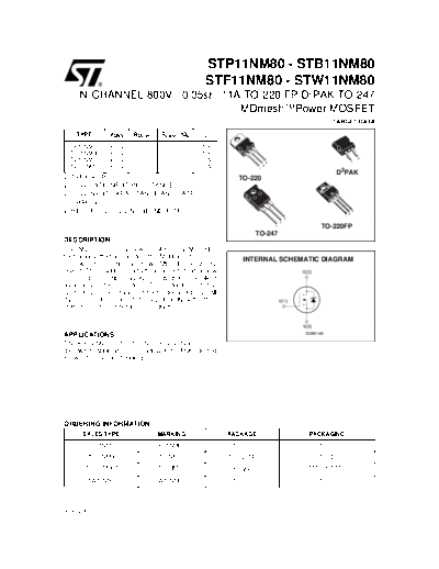 ST stp11nm80  . Electronic Components Datasheets Active components Transistors ST stp11nm80.pdf