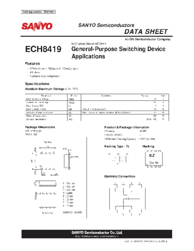 Sanyo ech8419  . Electronic Components Datasheets Active components Transistors Sanyo ech8419.pdf