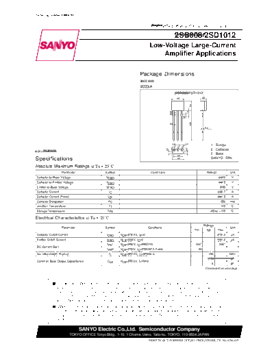 Sanyo 2sd1012  . Electronic Components Datasheets Active components Transistors Sanyo 2sd1012.pdf