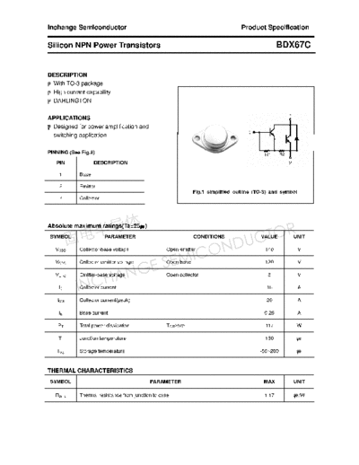 Inchange Semiconductor bdx67c  . Electronic Components Datasheets Active components Transistors Inchange Semiconductor bdx67c.pdf