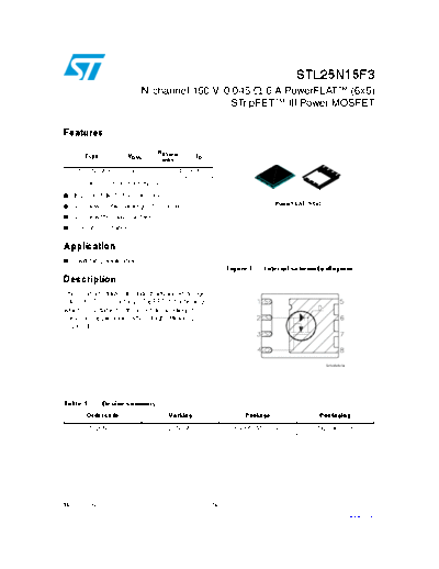 ST stl25n15f3  . Electronic Components Datasheets Active components Transistors ST stl25n15f3.pdf