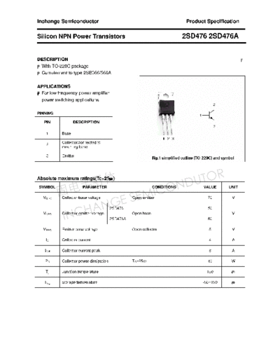 Inchange Semiconductor 2sd476 2sd476a  . Electronic Components Datasheets Active components Transistors Inchange Semiconductor 2sd476_2sd476a.pdf