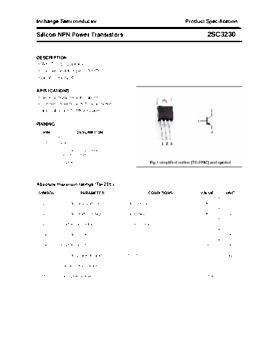 Inchange Semiconductor 2sc3230  . Electronic Components Datasheets Active components Transistors Inchange Semiconductor 2sc3230.pdf