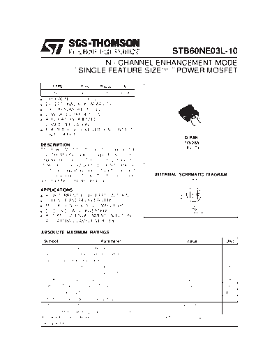 ST stb60ne03l  . Electronic Components Datasheets Active components Transistors ST stb60ne03l.pdf