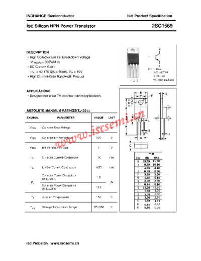 Inchange Semiconductor 2sc1569  . Electronic Components Datasheets Active components Transistors Inchange Semiconductor 2sc1569.pdf