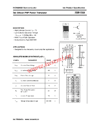 Inchange Semiconductor 2sb1289  . Electronic Components Datasheets Active components Transistors Inchange Semiconductor 2sb1289.pdf