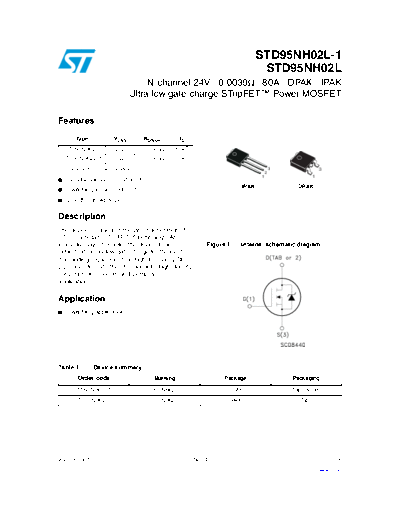 ST std95nh02l std95nh02l-1  . Electronic Components Datasheets Active components Transistors ST std95nh02l_std95nh02l-1.pdf