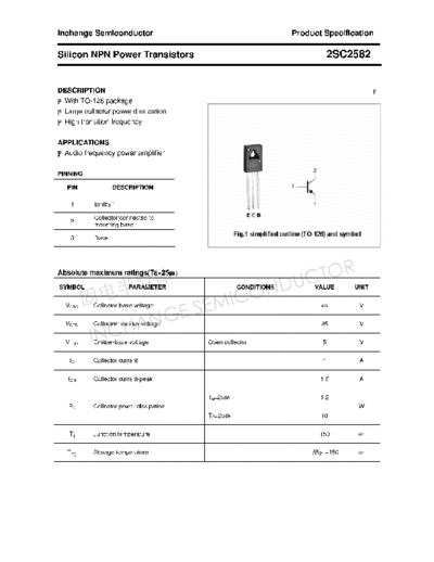 Inchange Semiconductor 2sc2582  . Electronic Components Datasheets Active components Transistors Inchange Semiconductor 2sc2582.pdf