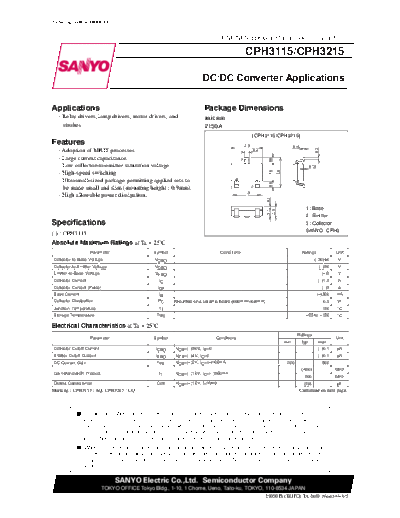 Sanyo cph3115 cph3215  . Electronic Components Datasheets Active components Transistors Sanyo cph3115_cph3215.pdf