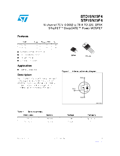 ST std78n75f4 stp78n75f4  . Electronic Components Datasheets Active components Transistors ST std78n75f4_stp78n75f4.pdf