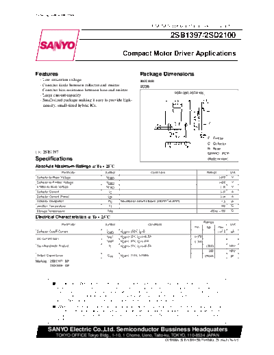 Sanyo 2sd2100  . Electronic Components Datasheets Active components Transistors Sanyo 2sd2100.pdf