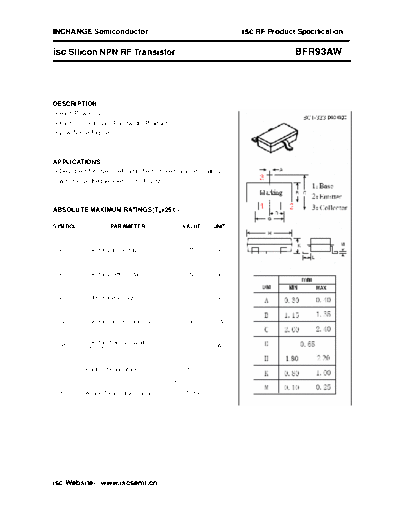 Inchange Semiconductor bfr93aw  . Electronic Components Datasheets Active components Transistors Inchange Semiconductor bfr93aw.pdf