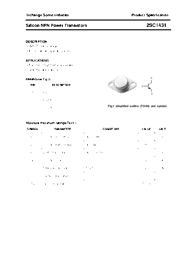 Inchange Semiconductor 2sc1431  . Electronic Components Datasheets Active components Transistors Inchange Semiconductor 2sc1431.pdf