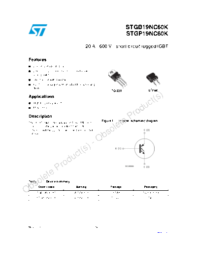 ST stgb19nc60k stgp19nc60k  . Electronic Components Datasheets Active components Transistors ST stgb19nc60k_stgp19nc60k.pdf