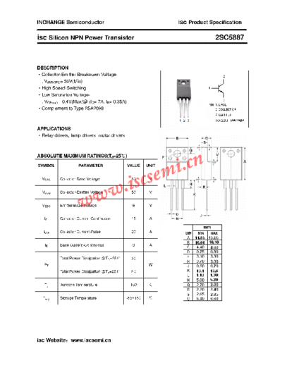 Inchange Semiconductor 2sc5887  . Electronic Components Datasheets Active components Transistors Inchange Semiconductor 2sc5887.pdf