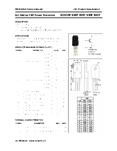 Inchange Semiconductor bd934f 936f 938f 940f 942f  . Electronic Components Datasheets Active components Transistors Inchange Semiconductor bd934f_936f_938f_940f_942f.pdf