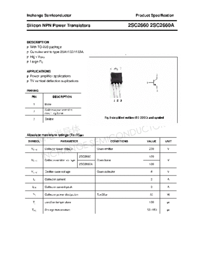 Inchange Semiconductor 2sc2660 2sc2660a  . Electronic Components Datasheets Active components Transistors Inchange Semiconductor 2sc2660_2sc2660a.pdf