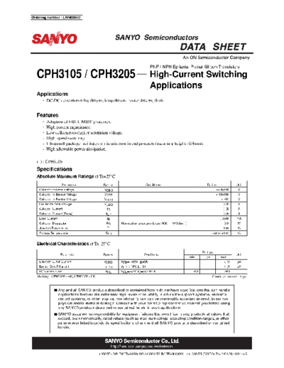 Sanyo cph3105 cph3205  . Electronic Components Datasheets Active components Transistors Sanyo cph3105_cph3205.pdf