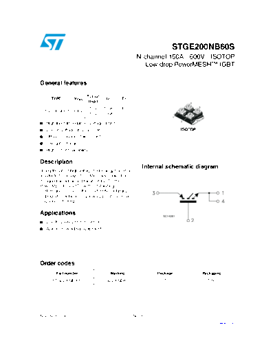 ST stge200nb60s  . Electronic Components Datasheets Active components Transistors ST stge200nb60s.pdf