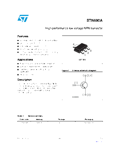 . Electronic Components Datasheets stn690a  . Electronic Components Datasheets Active components Transistors ST stn690a.pdf