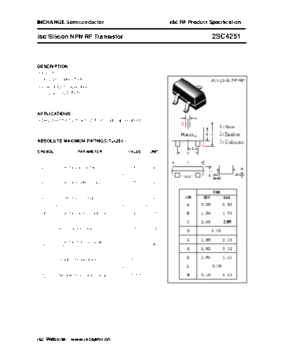 Inchange Semiconductor 2sc4251  . Electronic Components Datasheets Active components Transistors Inchange Semiconductor 2sc4251.pdf